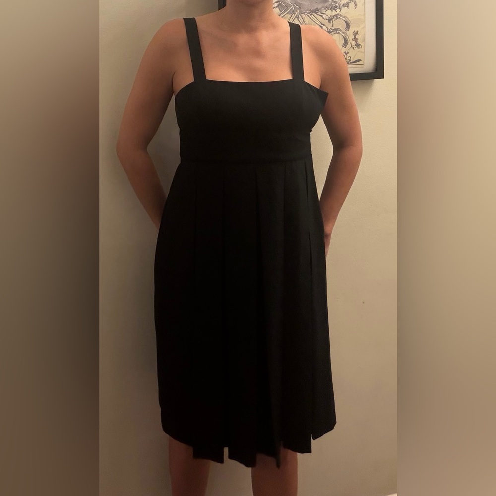 Banana Republic Black pleated knee skirt empire waist dress size Xs/small